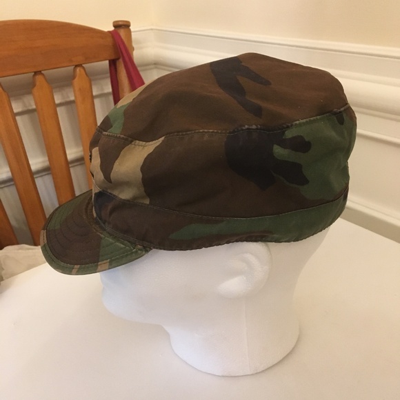USGI Propper International 1980s BDU Woodland Combat Patrol Cap Ear Flaps Sz 7.5 - Picture 4 of 4